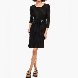 Massimo Dutti Elegant Black Striped Dress, medium